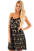 Sexy Black Sleeveless Crochet Dress with Nude Lining